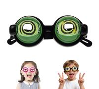 Genérico Winking Glasses, Funny Winking Kinetic Crazy Eyes Blinking Glasses, Kids Pull-String Blinking Glass with Manual Blink Action (Green)