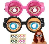 Genérico Winking Glasses,Kinetic Crazy Eyes Blinking Glasses, Novelty Shaking Eye Toys With Strap for Kids & Adults,for Shows, Parties & Photos (2pcs-5)