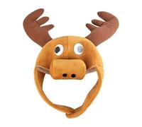 Genérico Winter Adult Elk Earflap Headwear - 3D Large Soft Warm Thick Plush