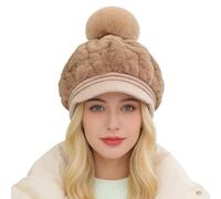 Genérico Winter Beanies Women - Warm Costume Headwear | Warm Beanie with Brim | For Skiing Travel Holiday Morning Outdoor Daily Commuting Walking Girls Women