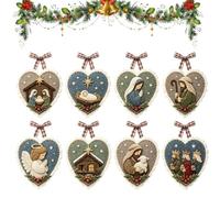 Genérico Winter Birds Pre-Cut Felt Heart Ornament Kit,Holiday Hearts Ornament Kit (#2)