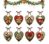 Genérico Winter Birds Pre-Cut Felt Heart Ornament Kit,Holiday Hearts Ornament Kit (#4)
