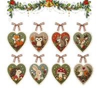 Genérico Winter Birds Pre-Cut Felt Heart Ornament Kit,Holiday Hearts Ornament Kit (#6)