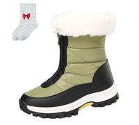Genérico Winter Boots for Women Waterproof, Non-Slip Thermal Snow Boots with Fleece Lining for Skiing Hiking & Winter Walking (Green,38)