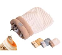 Genérico Winter Cat Sleeping Bag, Cat Winter Sleeping Bag, Cat Sleeping Bag for Indoor Cats, Winter Warm Sleeping Bag, Plush Soft Pet Bed, Soft Fluffy Washable Calming Cat Sleeping Bags (M,Off White)