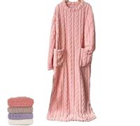 Genérico Winter Coral Velvet Nightgown Home Clothes, Women Coral Velvet Nightdress,Warm Plush Thicken Flannel Pajamas (E,S)