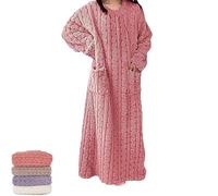 Genérico Winter Coral Velvet Nightgown Home Clothes, Women Coral Velvet Nightdress,Warm Plush Thicken Flannel Pajamas (A,M)