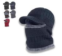 Genérico Winter Full Guard Beanie, Full Coverage Hat with Mask & Earflap, Stop Cold Air from Sneaking Through Gaps (Blue)