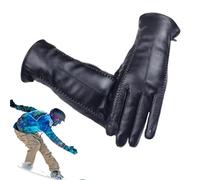 Genérico Winter Gloves Women - Touchscreen Leather Gloves with Soft Inner Lining, Fleece Lined Hand Warmer, Anti-Slip Grip Outdoor Fashion Accessory for Biking, Hiking, Riding, 9.06 Inches