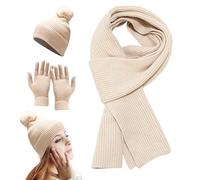 Genérico Winter Hat With Scarf - Warmer Knit Scarf - Womens Winter Hats Gloves Set, Stocking Stuffers For Travel, Walk, Shopping