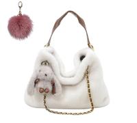 Genérico Winter Plush Purse Tote Bags for Women, Faux Fur Soft Cute Top Handle Handbags, Large Capacity Trendy Hobo Shoulder Bags