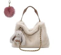 Genérico Winter Plush Purse Tote Bags for Women, Faux Fur Soft Cute Top Handle Handbags, Large Capacity Trendy Hobo Shoulder Bags