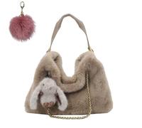 Genérico Winter Plush Purse Tote Bags for Women, Faux Fur Soft Cute Top Handle Handbags, Large Capacity Trendy Hobo Shoulder Bags