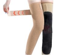 Genérico Winter Seamless Knee Warmers with Pockets, Adjustable Stretchy Non-slip Thick Plush Leg Knee Pads Sleeves (#B,M)