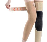 Genérico Winter Seamless Knee Warmers with Pockets, Winter Soft Thicken Thermal Knee Braces Leg Warmers Knees Pads for Men Women (Coffee brown,Short style)