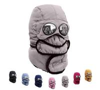 Genérico Winter Thermal Hat with Glasses, 4 in 1 Windproof Warm Hat Detachable Mask Neckband, Outdoor Sport Ski (Beige)