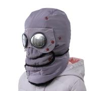 Genérico Winter Thermal Hat with Glasses, Winter Windproof Face Mask with Goggles, Winters Trapper Hat with Goggles (Children's Gray)