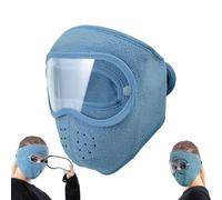 Genérico Winter Warm Fleece Windproof High-Definition Goggles, Fleece Thermal Mask With Removable Goggles, for Cycling Hiking Outdoor (Blue)