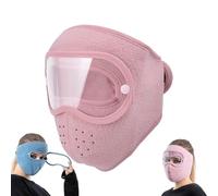 Genérico Winter Warm Fleece Windproof High-Definition Goggles, Fleece Thermal Mask With Removable Goggles, for Cycling Hiking Outdoor (Pink)