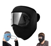 Genérico Winter Warm Fleece Windproof High-Definition Goggles, Fleece Thermal Mask With Removable Goggles, for Cycling Hiking Outdoor (Black)