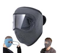 Genérico Winter Warm Fleece Windproof High-Definition Goggles, Fleece Thermal Mask With Removable Goggles, for Cycling Hiking Outdoor (Gray)