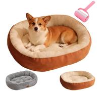 Genérico Winter Warm Fuzzy Oval Pet Nest,Thickened Plush Cozy Calming Dog Bed,Soft Luxurious Pet Cave with Anti-Slip Base,All Seasons Washable Dog Mat for for Indoor Cats & Dogs (Coffee, X-Large)