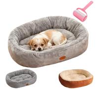 Genérico Winter Warm Fuzzy Oval Pet Nest,Thickened Plush Cozy Calming Dog Bed,Soft Luxurious Pet Cave with Anti-Slip Base,All Seasons Washable Dog Mat for for Indoor Cats & Dogs (Grey, Medium)