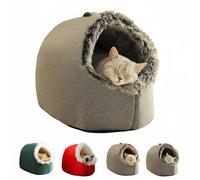 Genérico Winter Warm Pet Cave Bed,Soft Cozy Plush Pet Cave Bed with Removable & Washable Cushioned,Cats House Tent for Small Medium Dogs, Cats (Gray,L)