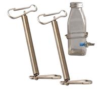 Genérico Wire Bottle Holder, Spring Buckle Dispenser, 7.8in Alloy Fastening Rings, Secure Watering Mount, Metal Cage Water Clip for Rabbit Guinea, Pig, Hamster, Cages, Animals Use
