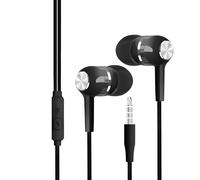 Genérico Wired Earbuds Headphones Microphone, 3.5mm Jack Corded Noise Cancelling Earphones, 120cm/3.94 Feet In-Ear Design for Workout School Studio Game Travel 20Hz-20KHz Hz Silicone