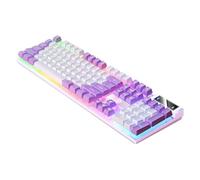 Genérico Wired Game Keyboard, 104 Keys Mechanical Keyboard, 17.13x5.12in Luminous RGB Design, Desktop Computer Keyboards, Durable Key Switches, Ideal for PC Gamers