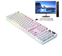 Genérico Wired Game Keyboard, Mechanical Keyboards, Adorable 104 Keys Mechanicals Computers, Portable Compact Luminous RGB Desktop, Computer Keyboard for PC Plaything Setup