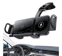 Genérico Wireless Car Charger | Cars Dashboard Windscreen Desk | Auto Mobile Phone Stand | 15W Double Coil Wireless Foldable Cellphone Charging Device For Air Vent Dashboard Center Console