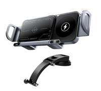 Genérico Wireless Car Charger Mount, Auto Smartphone Stand, 15W Double Coil Charger 6.1x3.15x2.76 Inches, Center Console Compatible, Adjustable Viewing Angle, Fast Charging for RV and Vehicle