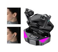 Genérico Wireless Ear Buds, Sport Headphones, Battery Display and Light Mode, Low Latency Audio for Phone Calls, Gamings, Gym, Running, Workouts, 2.72x1.73x0.98 Inches, Black Colored