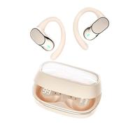 Genérico Wireless Earbuds, Earphones, Long Battery Water-Resistant Portable Case Aesthetics, Open Earbuds, for Running, Work, Swimming, Translation, Cream, Black