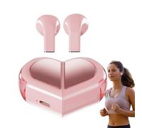 Generico Wireless Earbuds - Heart Shape Stylish Earphones | Sweatproof Mini Earbuds With Charging Case | Compact Audio Earphones For, Calls, Running, Cycling, Gym & Travel Use