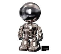 Genérico Wireless Indoor Motion Detection Robot Camera, Robot Camera, 2k 5g/2.4ghz WiFi Indoor Cameras, Wireless with Phone App, WiFi Camera 1080p Infrared Night Vision (Silver)