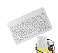 Genérico Wireless Keyboard, Lightweight Slim Keyboard, Rechargeable Ergonomic Design with 11x4.7 Inches Size, Compact Keyboards for Phone, Tablet, Laptop, Travel, Students Use, Black White