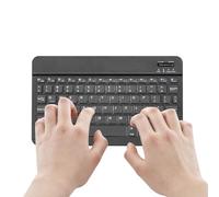 Genérico Wireless Keyboard, Lightweight Slim Keyboard, Rechargeable Ergonomic Design with 11x4.7 Inches Size, Compact Keyboards for Phone, Tablet, Laptop, Travel, Students Use, Black White