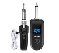 Genérico Wireless Micrófono Transmitter, 10-Channel Receiver, Audio Adapter, Recargable System, 30-50m Transmisión de alta fidelidad Sound, Compatibilidad para mezclador eléctrico Guitar