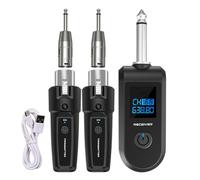 Genérico Wireless Micrófono Transmitter Receiver, 10 Canales Recargable Wireless Audio Adapter Set for Electric Guitar, Bass, Mezclador and Sound System, Sturdy Construction