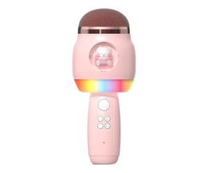 Genérico Wireless Microphones For Karaoke - Cartoon Kids Wireless Microphone with Led Lights, Portable Singing Supplies For Christmas Birthday Party Gift Handheld Speaker Toy Boys Girls