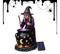 Genérico Witch Cauldron Garden Light 15cm Resin Solar Stake For Halloween