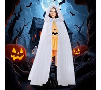 Genérico Witch Cloak | Sheer Long Tulle Cape,Women's Costume Robes for Wedding Holiday Stage Performance Photo Vampire Bonfire Party Goth Autumn Halloween Bridal Renaissance