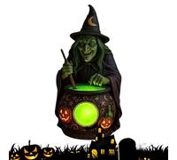 Genérico Witch Desk Lamp Halloween Witch Cauldron Tabletop Decoration