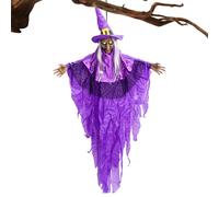 Genérico Witch Halloween Decor, Creepy Animated Figure, Sound and Light Outdoor Prop for Party, Haunted House, Lawn, Garden, Backyard, Patio, Carnival, Spooky Holiday Scenes, 66.93x37.4 Inches