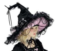 Genérico Witch Hat - 50x43cm Wide Brim Lolita Halloween Costume Accessory