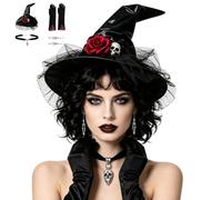 Genérico Witch Hat and Gloves Set, Halloween Costume Accessories Kit