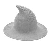 Genérico Witch Hat, Halloween Knitted Wide Brim Headwear, 22.05x22.83 Inches Breathable Cosplay Costume Accessory to Women, Adult Party Hat for Masquerade, Stage Performance, Holiday Photography